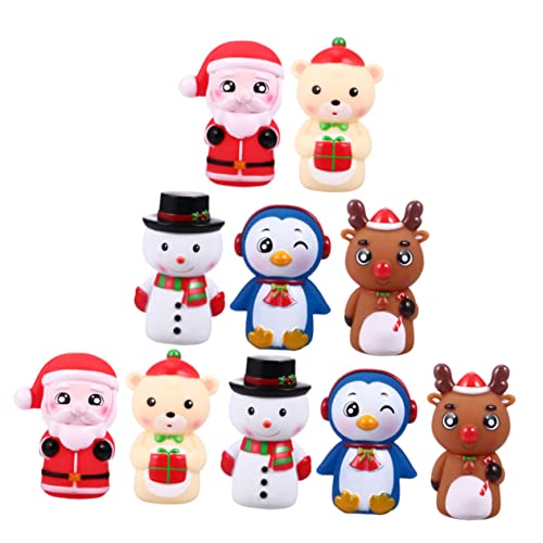 ibasenice 10 Stücke Weihnachten Finger Puppe Die Marionetten Puppen Weihnachten Handpuppe Kleine Handpuppe Weihnachten Handpuppe Cartoon Finger Puppet PVC von ibasenice