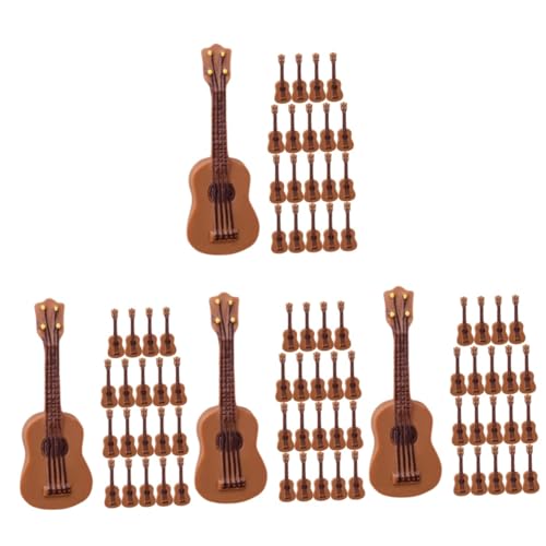 ibasenice 100 Stück Gitarrenmodell Mini Dekor Puppenhaus Musikinstrument Mini Gitarre Puppenhaus Dekore Puppenhaus Zubehör Puppenhaus Minihaus Dekor Mini Zubehör Puppen Dekor von ibasenice