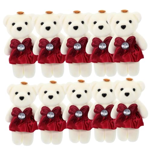 ibasenice 10St Bärenpuppe Blumenstrauß Plüschbär Abschluss-Plüschbär Spielzeug Dekoration Schlafzimmer Plüschtier Bär gefüllte Puppe tragen Hochzeitsauto Plüschpuppen Mini-Bär Teddybär Baby von ibasenice