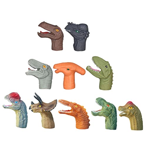 ibasenice 10St Dinosaurier-Handpuppe interaktives kinderspielzeug Fantasievolles dinozug spielzeuge für Marionetten Mini-Fingerpuppen Fingerspielzeug Abs von ibasenice