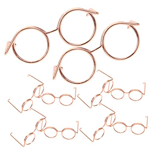 ibasenice 10St Metallbrille Mini Kostüme für Mädchen kleine Puppe kindertagsgeschenke puppenkleidung kauspielzeug babyspielzeug Umrandete Puppensonnenbrille Puppe Sonnenbrille Rose Gold von ibasenice