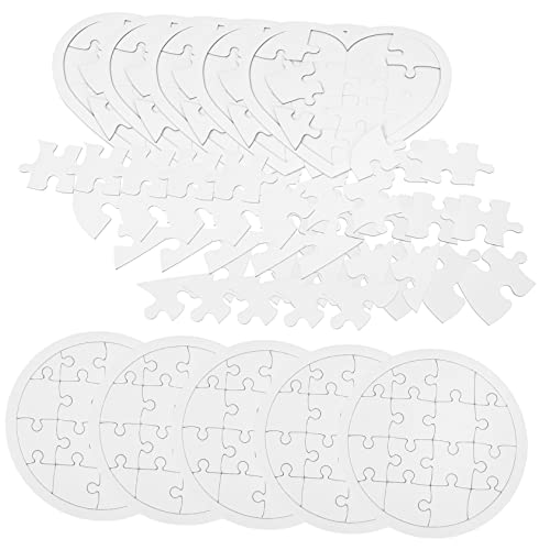 ibasenice 10St individuelle Rätsel für kinderspielzeug Decor Aktivitäten für Leere Rätsel zum Zeichnen Kind DIY Puzzle DIY leeres rundes Puzzle Papier Weiß von ibasenice