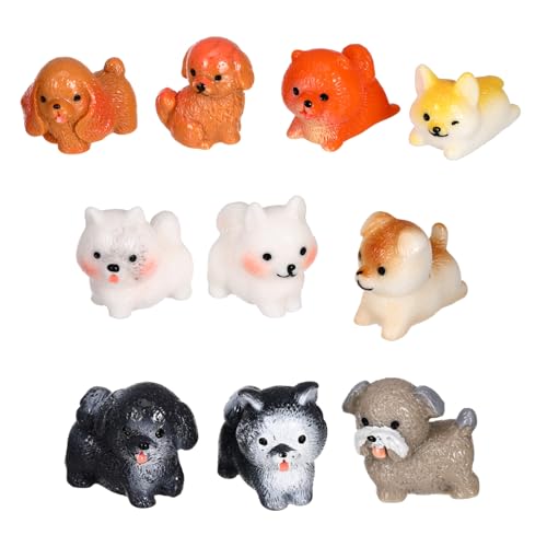 ibasenice 10 Stücke Mini Hund Figuren Set Harz Hund Tier Figuren Diverse Rassen Dekorative Miniatur Spielzeug von ibasenice