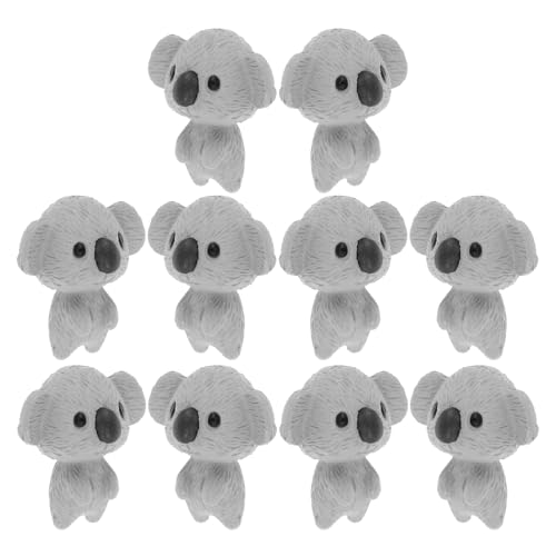 ibasenice 10st Mini-Koala-Puppe Fotografie-Requisiten Mini-gartenfiguren Mini-Koala-kuchendekorationen Tierfiguren Koala-miniaturfiguren Feengarten Dekor Süßes Koala-Spielzeug Grey Harz von ibasenice