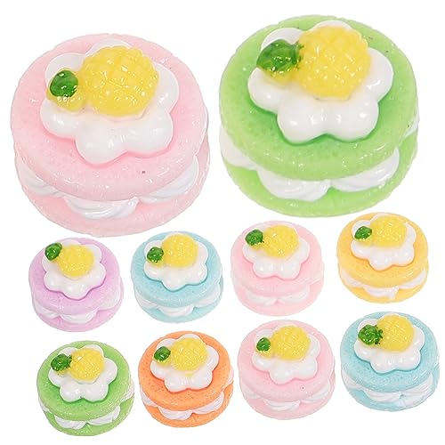 ibasenice 10st Realistischer Kuchen Makronen Macarons Vorgeben Keks Simuliertes Essen Miniatur-Lebensmittel Gefälschter Nachtisch Food-Modell Miniatur-Dinge Kuchen-Modell Plastik von ibasenice