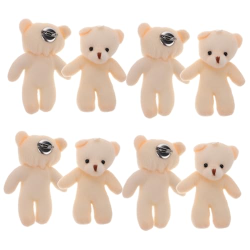 ibasenice 10st Teddybär-Puppe Plüsch Weiches Reversnadel Tragen Gewichtete Kuscheltiere Aufbewahrung Von Badespielzeug Frauen Brosche Zubehör Für Babypuppen Klein Pp Baumwolle Weiß von ibasenice