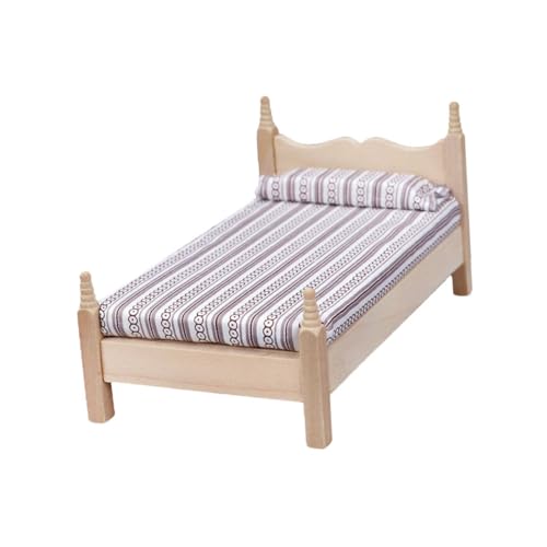 ibasenice 12 Puppenhaus Klassische Einzelbett öbel Modell Mini Bett Handwerk Für Puppenstube Und Mini Einrichtung von ibasenice