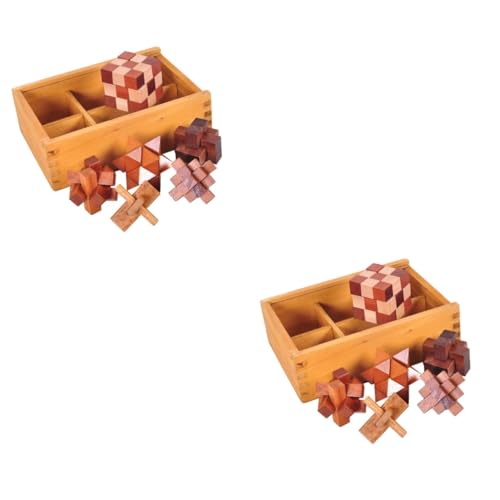 ibasenice 12 STK Holz 3D-Puzzle holzspielzeug holzspielsachen zabawki stymulujące rozwój Pädagogisches Spielzeug Educational Toys 3D-Puzzlekugel iq-Puzzle Bambus von ibasenice