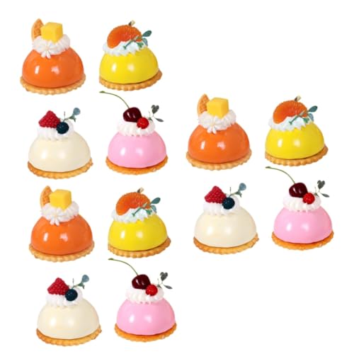 ibasenice 12 STK Kleines Kuchenmodell Künstliches Kuchenspielzeug Faux-Mousse-Kuchen Gefälschter Nachtisch Realistisches Dessertdekor Realistisches Cupcake-Modell Realistischer Kuchen PVC von ibasenice