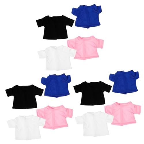 ibasenice 12 STK Kuscheltier-T-Shirt mit Bärenmotiv Puppen Accessoires puppenkleider Set Bärenkleidung Puppenkleidung Set Wiederverwendbares Puppenkostüm kleine Puppenkleidung Stoff von ibasenice