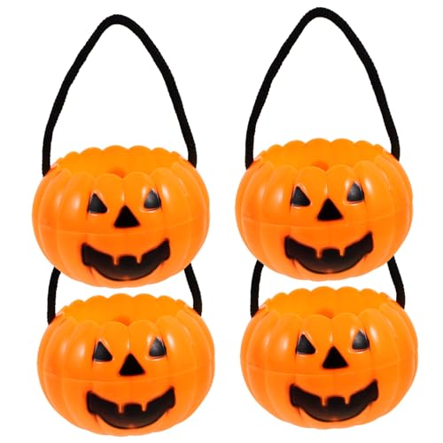 ibasenice 12 Stk Abnehmbarer Kürbiseimer kleiner Kürbiseimer Halloween-Süßigkeiten-Eimer Mini halloween tasche für süßigkeiten halloween candy bag große Süßigkeiten Plastikeimer für Kinder von ibasenice