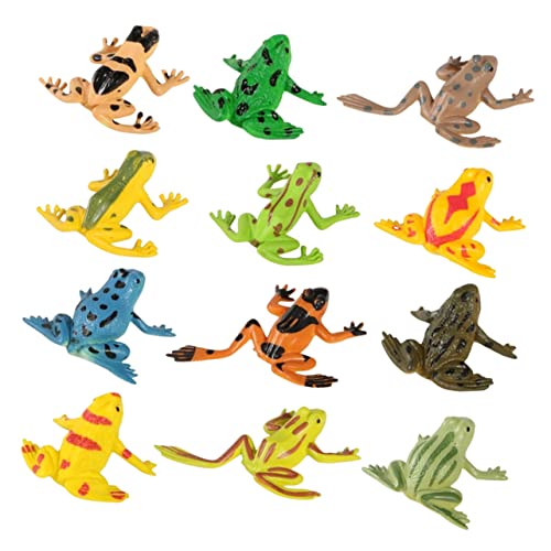 ibasenice 12 Stück Frosch-Modell kinderzimmerdeko Room Decoration gartendekofiguren Wasserspielzeug für Jungen Plastikfroschspielzeug für kleine Plastikfrösche PVC von ibasenice