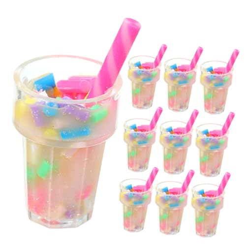 ibasenice 12 Stück Mini Aus Kunstharz Mikro Landschaft Bubble Tea Anhänger Mini Trink von ibasenice