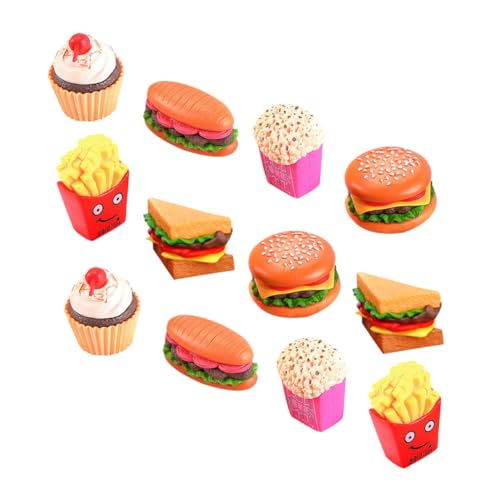 ibasenice 12-teiliges Set Simulierter Hamburger-Hotdog Lebensmittel-spielset Aus Kunststoff Vorgetäuscht Essen Spielset Spielküchenzubehör Probieren PVC von ibasenice