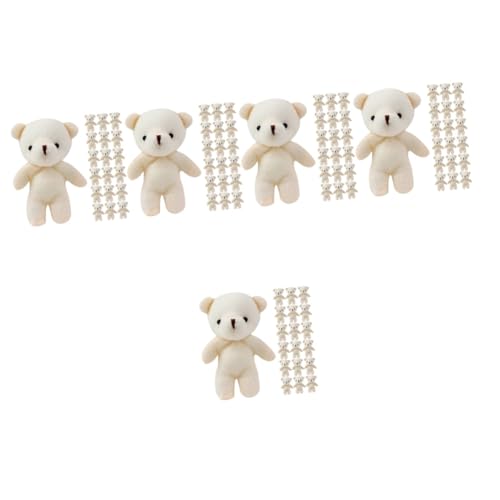 ibasenice 120 STK Bärenanhänger Bär Puppe Schlüsselanhänger Plüschtier-Anhängeranhänger Mini-Teddybären Bären-Plüschanhänger bär Spielzeug Winziges Bärendekor Bärenpuppenanhänger Stoff Weiß von ibasenice