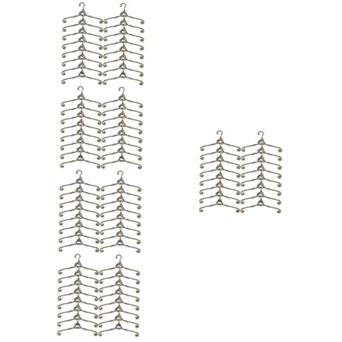 ibasenice 120 STK Mini-aufhänger Schrank Kleiderschrank Puppenspielzeug Modepuppe Puppenkleiderbügel Mini Kleiderpuppenhalter Ohrringständer Kleine Aufhänger Baby Metall Wäscheständer Shirt von ibasenice