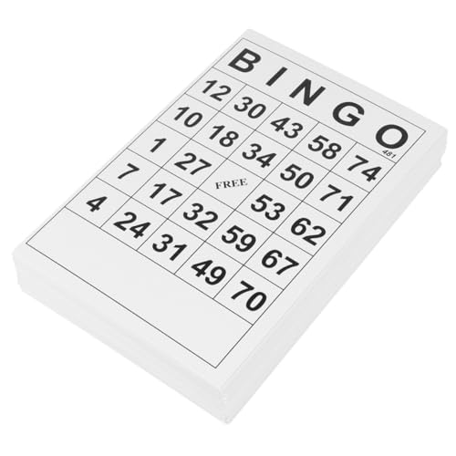 ibasenice 120 Stück Bingo-Karten Kartenspiel Bingo-Spielkarten Elektronisches Bingospiel Bingo-Spiele Für Bingo-Karten Versorgung Sammeln Interaktive Bingokarten Sammelzubehör Weiß Papier von ibasenice