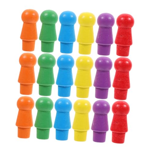 ibasenice 120St Bunte Karos familienspiele brettspiel Spielmarken bewegliche Bauern Schachbauer Spieltisch-Chips Brettspielfiguren Spielzubehör für Dame Bunte Ersatzkaros Holz von ibasenice