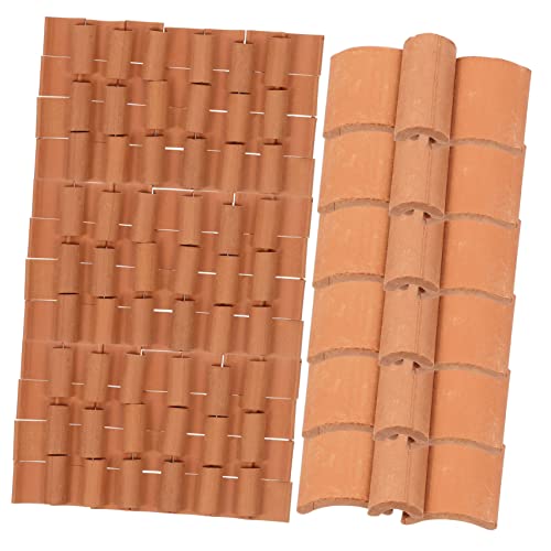 ibasenice 120St Fliesenmodell Kinder bausteine Mini rote Dachziegel Mini- bastelmaterial bastel Materialien Mikro-Landschaftsdekor Sandtisch Landschaftsbau Dachziegel Ton Brown von ibasenice