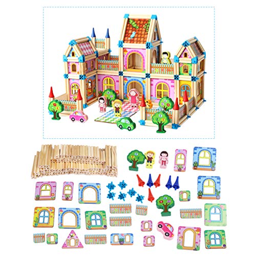 ibasenice 128st Puzzle Montagehaus Aus Holz Holzspielzeug Selber Machen Holzhaus Modellbau Aus Holz Hölzern Colorful von ibasenice