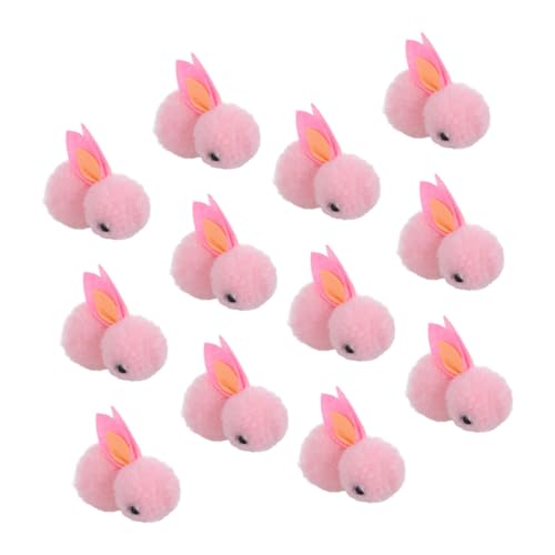 ibasenice 12St Plüschhase Cuddly Bunny Weihnachts Figuren weihnachtgeschenk weihnchtsdeko kleine Hasenpuppe Mini-Kaninchen-Plüsch Tiere Weihnachtsbaum dekoratives Hasenspielzeug Rosa von ibasenice