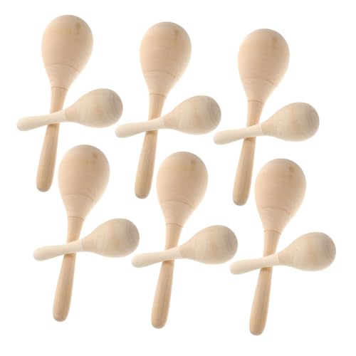 ibasenice 12St Rassel Maracas- für Kleinkinder Maracas aus Holz Maracas Krachmacher Maracas- aus Holz Musikspielzeug für Maracas für Babys hölzern von ibasenice