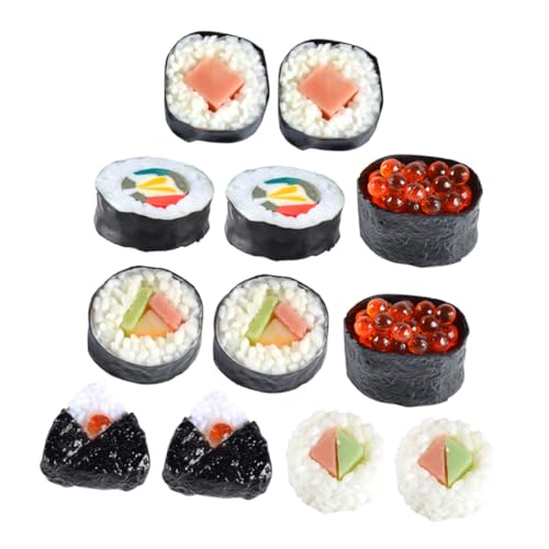 ibasenice 12St Sushi-Modell künstliches Sushi Küchensimulationsspielzeug Japanisches Sushi Spielzeug Sushi Attrappe Requisiten für die Food-Fotografie simuliertes Sushi-Spielzeug PVC von ibasenice