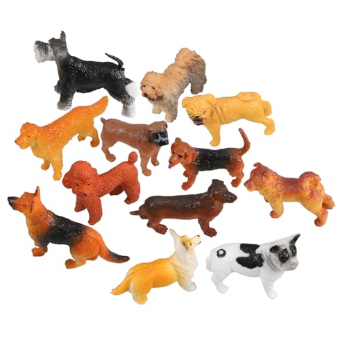 ibasenice 12st Hundespielzeug Hundepuppen Zum Sammeln Tiere Miniatur-welpenfiguren Kleine Hunde Realistisches Hundemodell Mini-welpenfiguren Mini-hundestatue Tischhundeornament Plastik von ibasenice