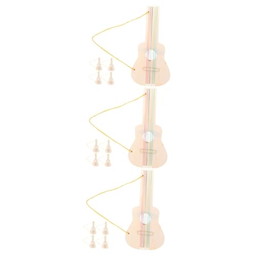 ibasenice 15 STK Doodle-zeichnungsgitarre Unvollendete Musikinstrumente Unvollendetes Gitarrenmodell Unvollendeter Gitarrenbausatz E-Gitarre Unvollendet Unbemaltes Musikspielzeug Holz Khaki von ibasenice