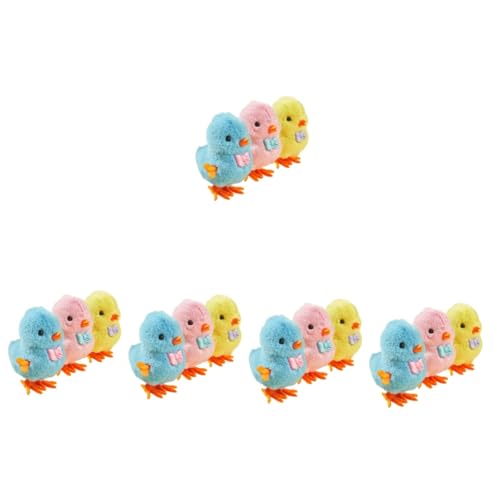 ibasenice 15 STK Küken Spielzeug Plüsch-Hühner-Stofftier künstliche Hühnerfigur Springendes Tierspielzeug Wind-up Spielzeug Cartoon Spielzeug -Huhn-Spielzeug Spielzeug für Küken ABS von ibasenice