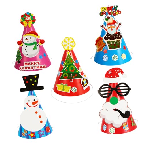 ibasenice 15 Stk Weihnachts Mütze Kindermütze Selber Machen Bastelprojekt Hüte Weihnachtsfeier Liefert Verblassende Diy-materialien Weihnachtsmützen Diy-bastelsets -partyhut Papier von ibasenice