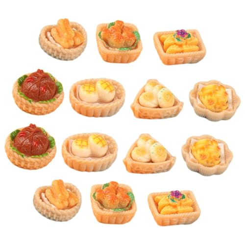 ibasenice 15 Stück Miniatur Essen Und Spielen Lebensmittel Ornament Mini Küchenzubehör Mini Lebensmittel Fake Food Modell Rollenspiel Spielzeug Mini Ornament Miniatur von ibasenice