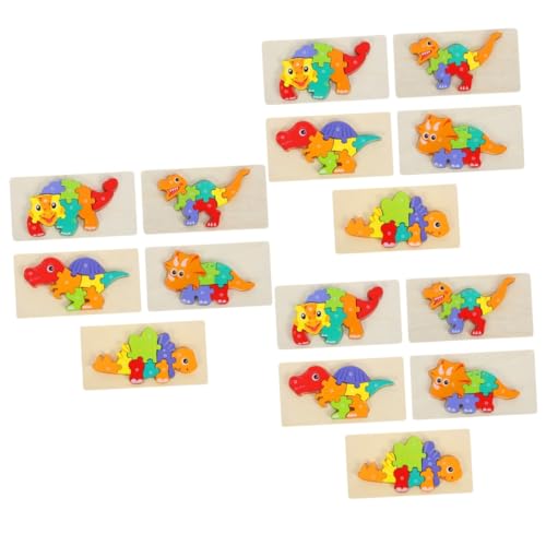 ibasenice 15 Teiliges Dinosaurier Puzzle Holzpuzzle Für Kinder Buntes Puzzle Für Kleinkinder Kleinkind Holzpuzzle Lernspielzeug Holzpuzzle Lernspielzeug Formen Puzzle Für Kinder von ibasenice