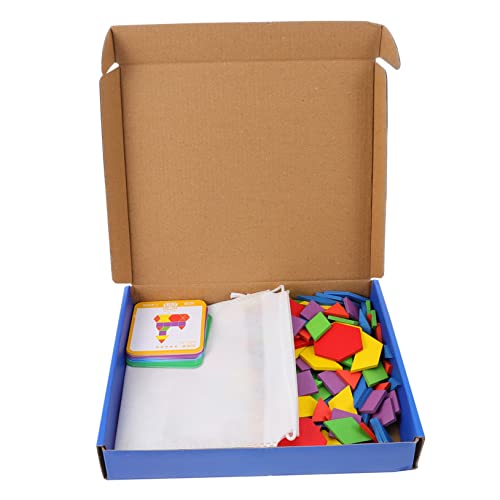 ibasenice 155 Stück Tangram interaktives Interactive Toys Umweltfreundliches rätsel детские игрушки Kid Toys Cartoon-Blöcke Puzzle- Holzspielzeug hölzern von ibasenice