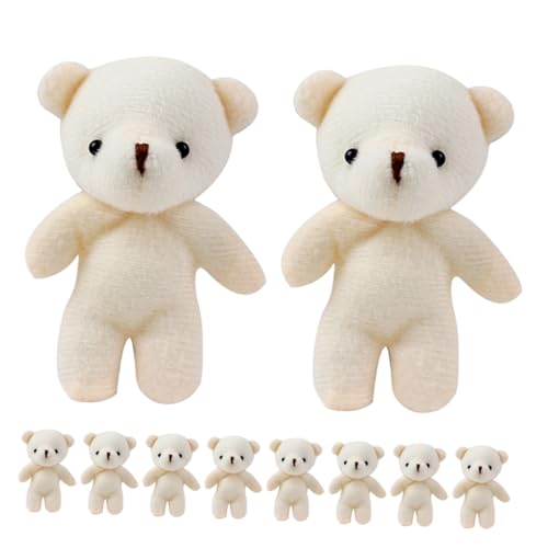 ibasenice 15st Mini-bär Kleine Bären Bär Ornament Spielzeug Tragbare Bärenfiguren Bärenspielzeug Spielzeug Tragen Ausgestopfte Bärenpuppe Tragbarer Bärenanhänger Beige Pp Baumwolle von ibasenice