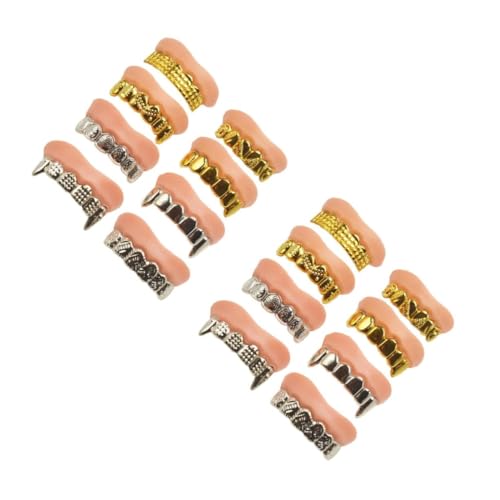 ibasenice 16 Stck. Teiliges Halloween Fake Teeth Gold und Silberplattierte Zombiezähne Lustige Falsche Zähne für Kostümparty Einfach zu Tragen für Halloween Karneval Rollenspiele und Grusel ibasenice 16 Stck. Teiliges Halloween Fake Teeth Gold und Silberplattierte Zombiezähne Lustige Falsche Zähne für Kostümparty Einfach zu Tragen für Halloween Karneval Rollenspiele und Grusel von ibasenice