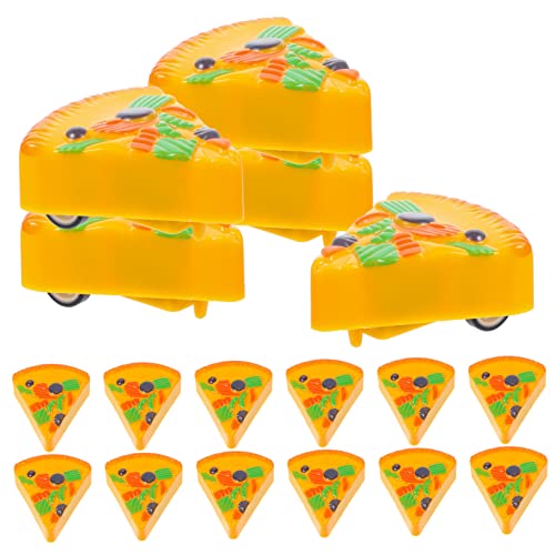 ibasenice 18 STK Pizzawagen zum Zurückziehen puppenwagen kinderspielzeug Auto Pizza Design Inertia Auto Pizza Modellierfahrzeug Babyauto Plastik von ibasenice