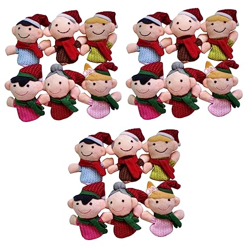 ibasenice 18 Stück Weihnachts Finger Handpuppen Familienmitglieder Puppen Familien Fingerpuppen Mini Familienpuppe Plüschpuppen Spielzeug Familien Rollenspiel Spielzeug von ibasenice