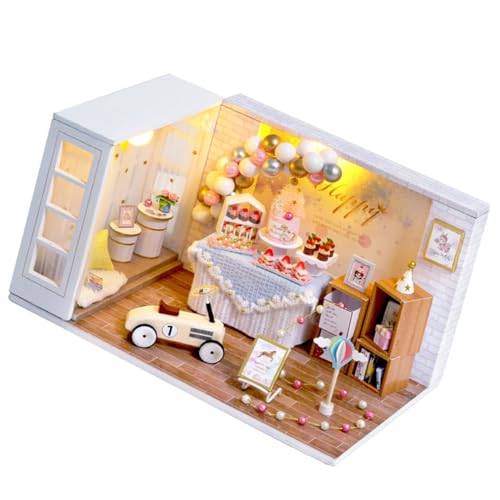 ibasenice 1Stk DIY Kits bastelmaterial für Kinder bastelzeug für Kinder kundengeschenke Weihnachten Puppenhaus Miniatur Bastelsets für Kinder Hausmodell Modellspielzeug zusammenbauen hölzern von ibasenice