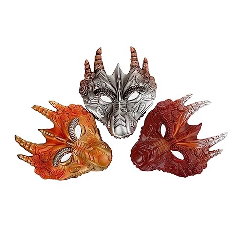 ibasenice 1Stk Halloween-Maske Gasmaske Grimassenkostüm Maskerade-Maske halloween costume halloween kleidung faschings masken halloween gesichtsmaske Kostüm Drachenmaske Party-Maske Silver von ibasenice