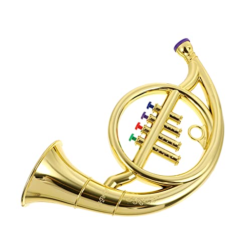 ibasenice 1Stk Horn-Modell Hornspielzeug für Kinder Horn-Musikspielzeug Spielen Kinder Spielzeug jucarii pentru copii Spielzeug Kinderspielzeug Requisite für Leistung Überzug Golden von ibasenice