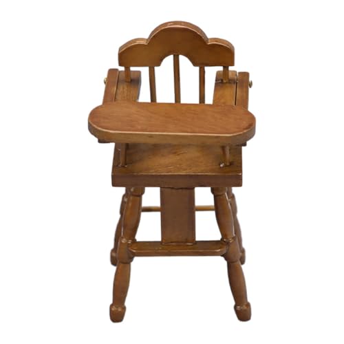 ibasenice 1Stk Mini Esszimmers tuhl high Chair hochstühle Miniature doll Furniture Miniature doll Room Toy House Hochstuhl Modell Mini-Hochstuhl Ornament hölzern von ibasenice