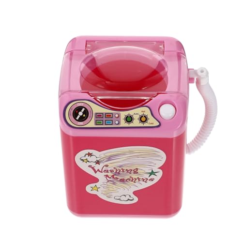 ibasenice 1Stk Mini-Waschmaschine kompakte Waschmaschine Spielzeugwaschmaschine Make-up Pinsel kinderspielzeug Waschmaschine Bildungsspielzeug Waschmaschine Plastik Rosa von ibasenice