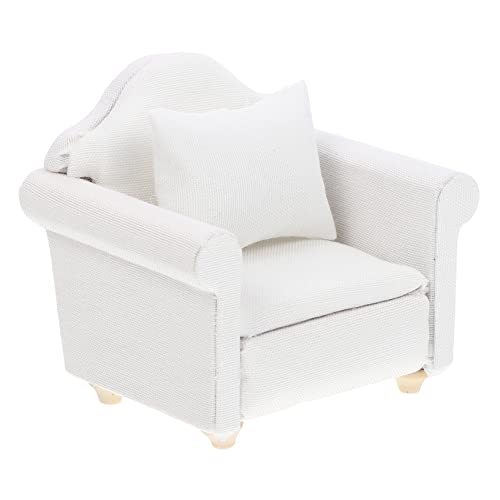 ibasenice Miniatur Sofa Modell Mini Möbel Weiß Holz Mini Szene Sofa Wohnzimmer Ornament von ibasenice