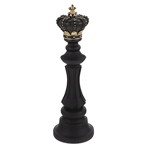 ibasenice 1Stk Schach Ornamente bürodeko büro Dekoration wohnaccessoires Schachfiguren Handgemacht bauernopfer ösch Noir im Freien Gold Gartenschachskulptur Heimdekoration Kunstharz Black von ibasenice