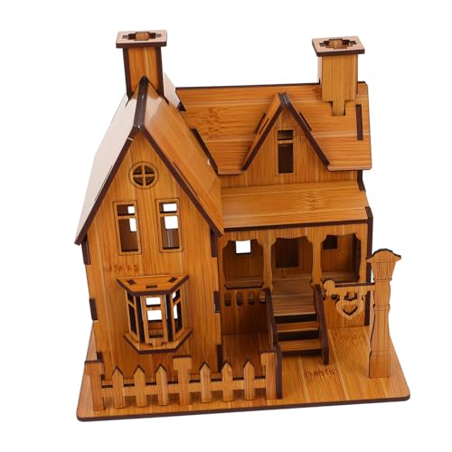 ibasenice 1stk 3D- -Puzzle Puzzlespielzeug Zusammenbauen Hausmodell-Puzzle- 3D-Villa-Modell 3D-hausmodell DIY- Für Lernspielzeug Für Holz von ibasenice