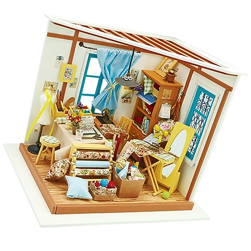 ibasenice 1stk Hausmodell Selber Bauen Miniatur-heimmodell Baue Dein Puppenhaus Kreatives DIY-hausspielzeug Kinder Miniatur Puppenhaus Mini-hausmontage Miniatur-hausmodell- von ibasenice