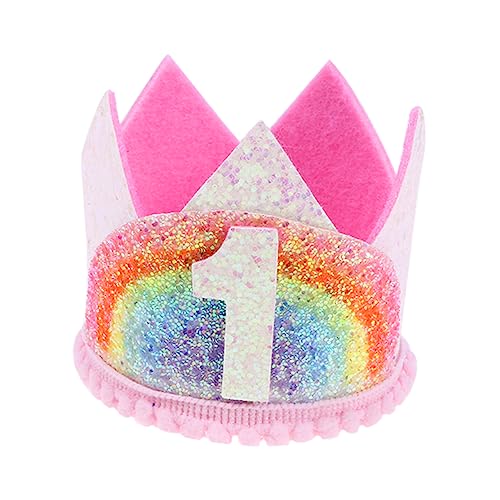 ibasenice 1pc Geburtstagsparty Hut Krone Für Baby Mädchen Ersten Geburtstag Präsentieren Krone Spitze Foto Requisiten Für Kinder von ibasenice