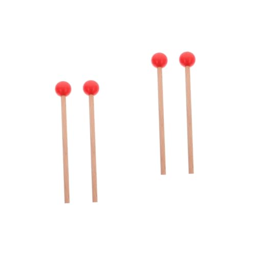 ibasenice 2 Paar Marimbaschlägel Zungentrommelschlägel Xylophon-Percussion-Sticks Marimba-hämmer Xylophon-trommelstöcke Tastaturhammer Mallet-trommelstöcke Rot Buchenholz von ibasenice