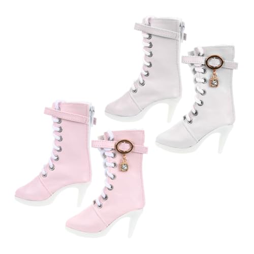 ibasenice 2 Paar Schuhe Prinzessin Verkleiden Sich Spielzeug Rolle Vortäuschen Spielset Spielzeug Prinzessinnen-anziehschuhe High Heels Schuhe Figur Kleine High Heels Pu von ibasenice